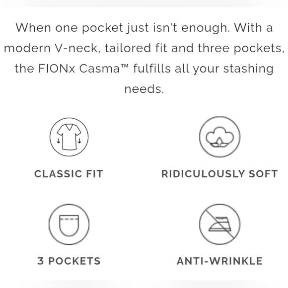 Figs "Casma Three Pocket Scrub Top" Denim Blue V-Neck FW1100 | Women's Size XS - Picture 10 of 13